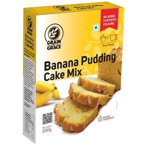 Grain N Grace  Banana Pudding Cake Mix - Instant Dessert, 200 g Box-6.webp